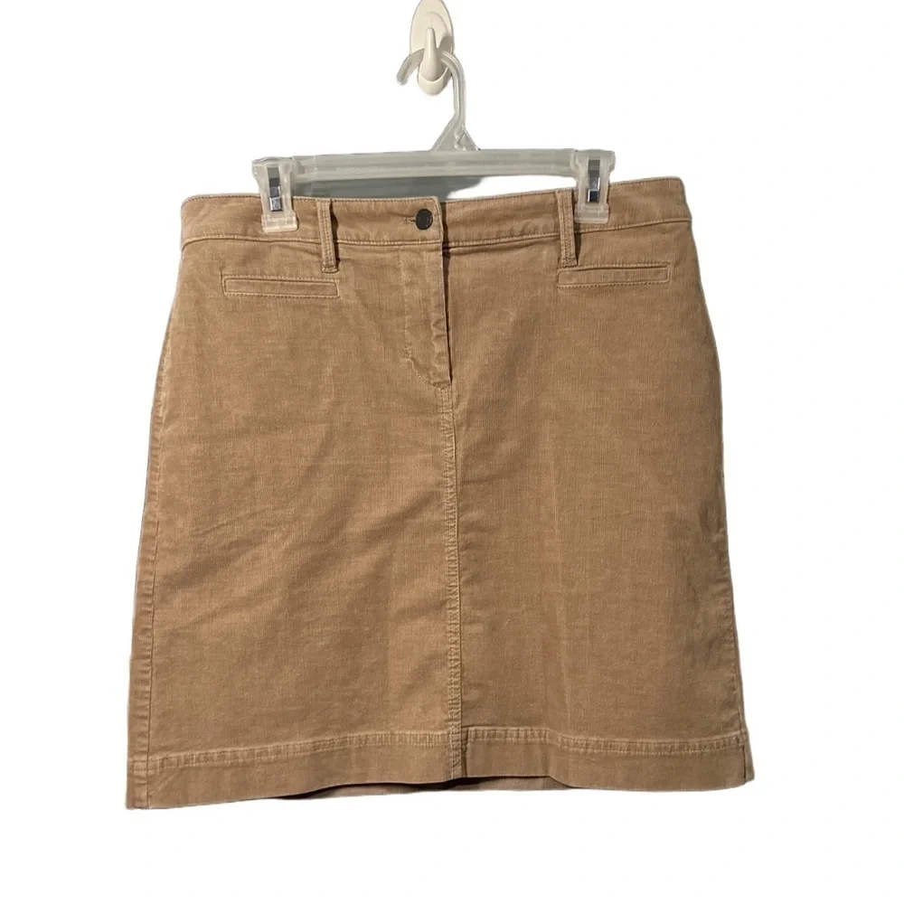 TALBOTS Size 10 Petite A-Line Beige Corduroy Skirt